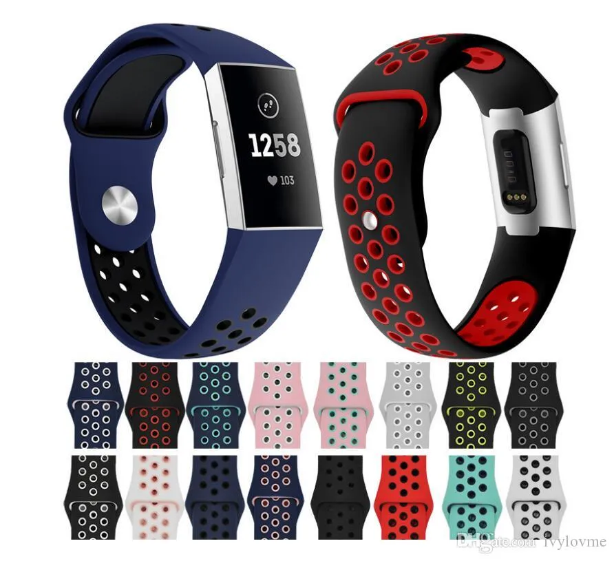 Cinturino per orologio per Fitbit Charge 3 Cinturino di ricambio in silicone morbido per sport all'aria aperta per cinturino per orologio da polso Fitbit Charge3