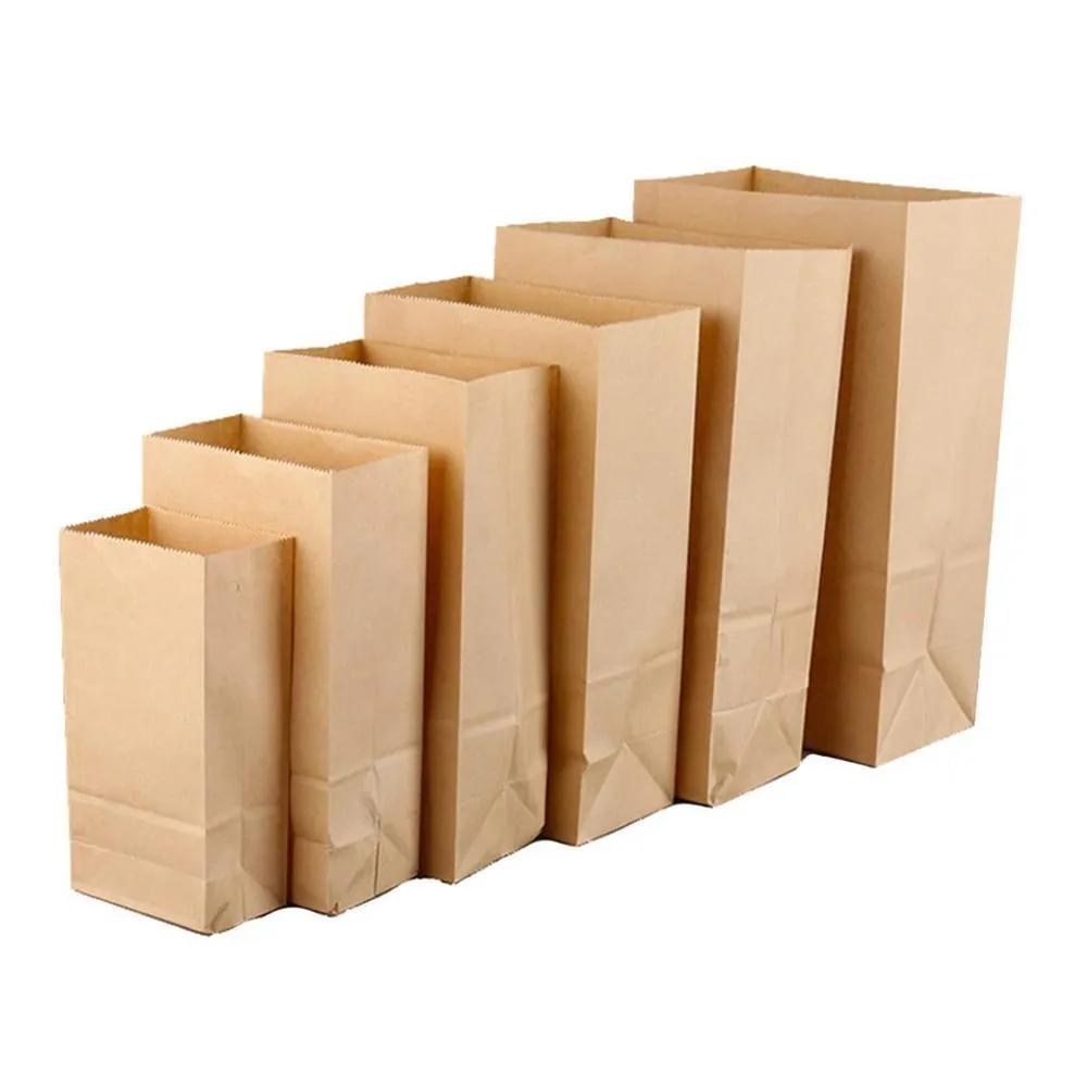 Heavy Duty Kraft Brown Paper Grocery Bags Durable Kraft Paper Bags, Paper Barrel Sack Bags, 100% Recycled Lunch Bag Bulk 201021