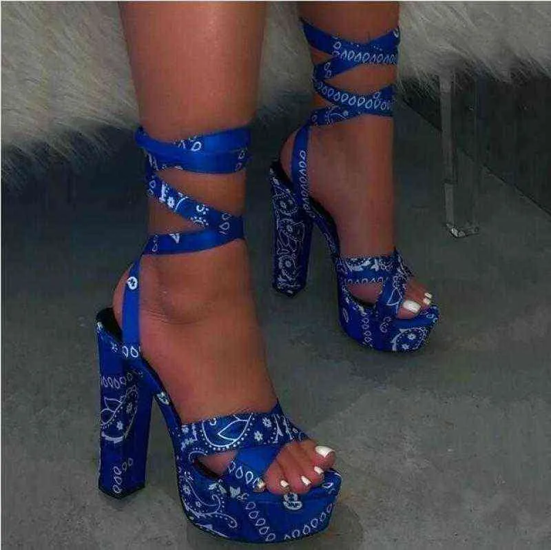 Sandels Summer Women Shoes Sandali con fibbia alla caviglia in pelle di serpente Tacco grosso Open Toe Leopard Party 220303