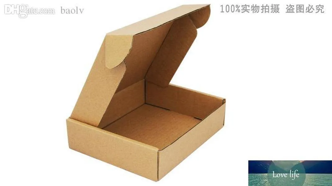 도매 50PCS 20cm * 16cm * 5cm 크래프트 종이 상자 사용자 정의 선물 포장 상자, 골판지 운송 케이크 포장 상자