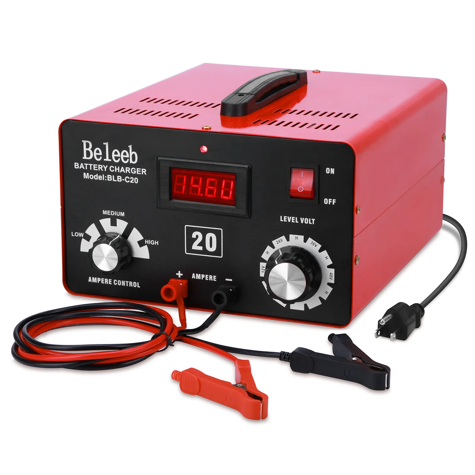 Beleeb Adjustable Battery Charger 12V 24V 36V 48V For Golf Cart Mower