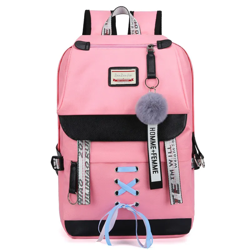 Usb De La Lona Bolsos De Escuela Para Ni as Adolescentes Mochila