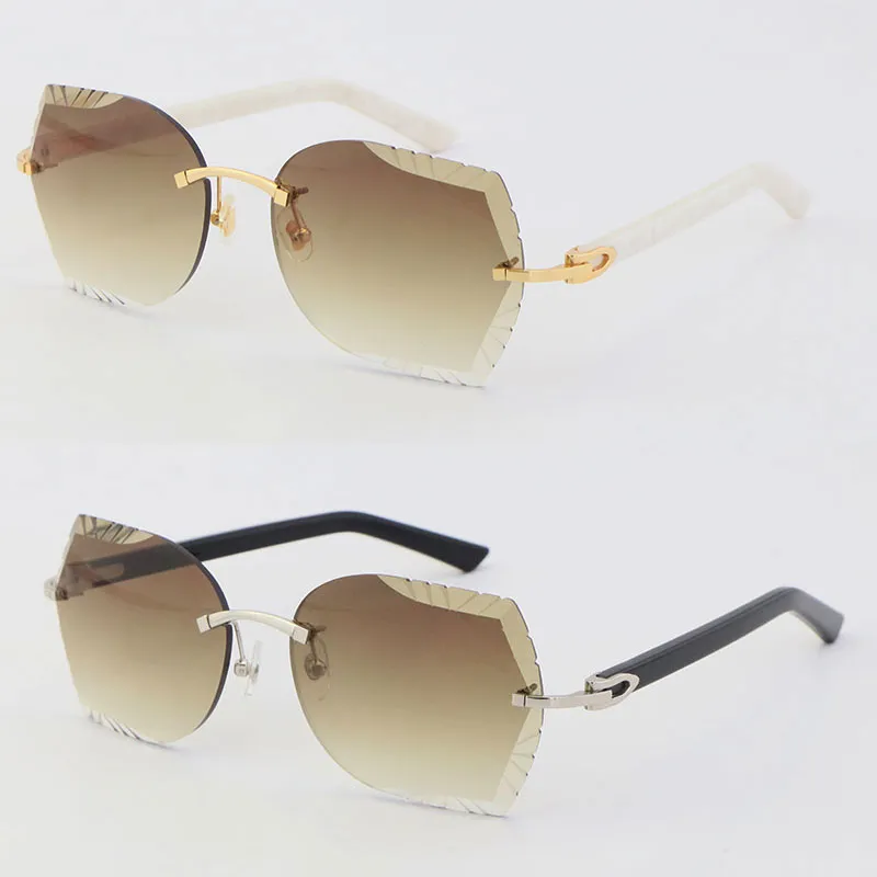 Manufacturers Wholesale Metal Plank Arms Sunglasses Outdoors Driving 8200762A C Decoration Design Rimless Frame Sun glasses Fashion glasses Man Woman Frames Hot