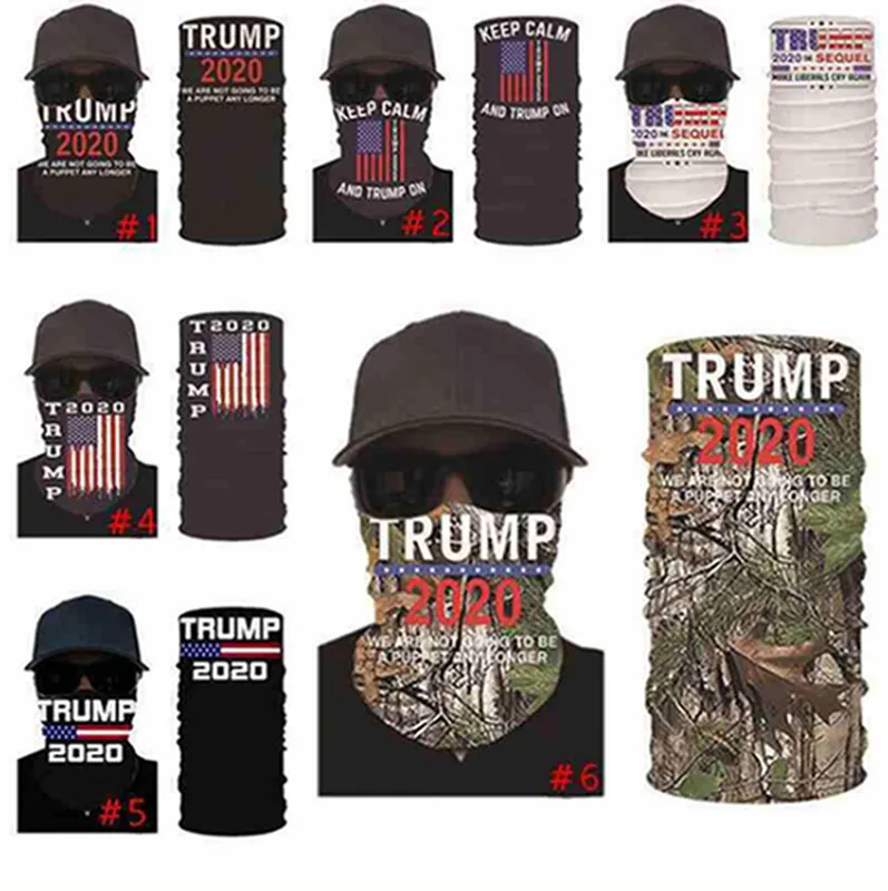 Masques Trump Élection américaine Impression Turban Suncreen Foulard magique Foulard Dustpoof Foulards Masque de fête en plein air Iia427