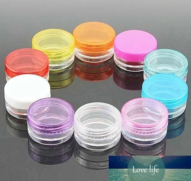 크림 항아리 포장 컨테이너 화장품 샘플 플라스틱 200pc / lot 3g 3ml 명확한 흰색, 블랙, 핑크, 블루 등 11 색 아울 가능