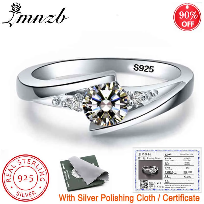 Bezpłatny Wysłany certyfikat 100% 925 Sterling Silver 0.75CT Laboratorium Diamentowe Pierścienie Dla Kobiet Party Elegancka Ślubna Biżuteria L5036