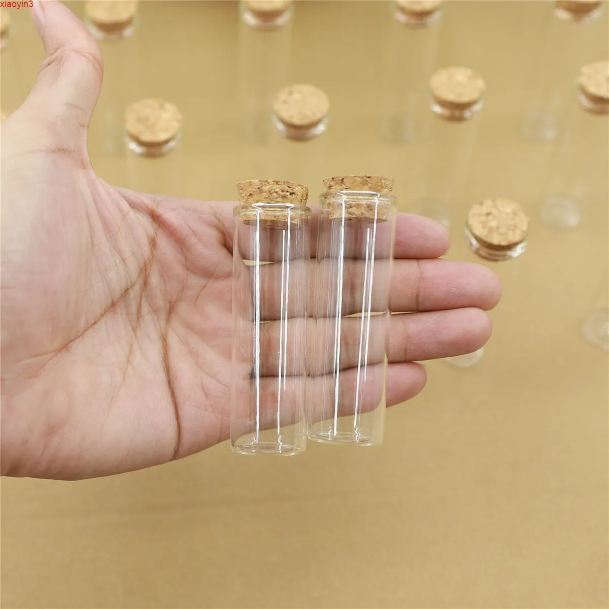 50 stks / partij Glasfles 22 * ​​70mm Reageerbuis Cork Stopper Mini Spice Flessen Container Kleine DIY JARS Fialen Tiny Glasshigh Qualtity
