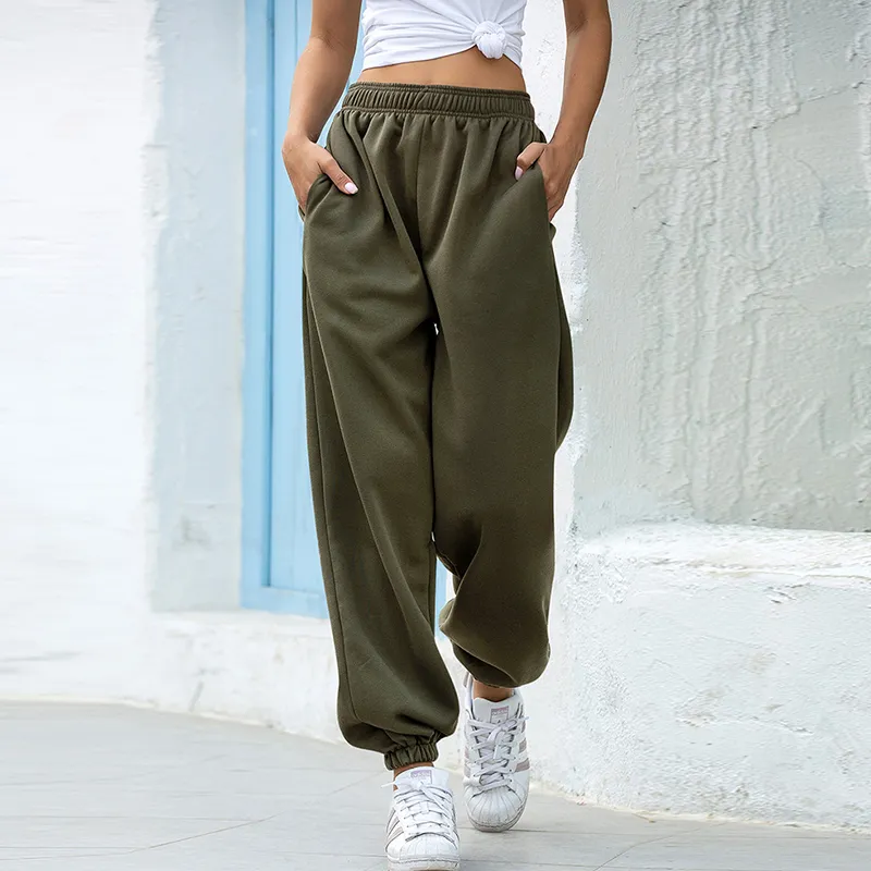 Pantalons de surv tement Femmes 2020 Automne Casual L che Sarouel Solide Mode Hip Hop Taille Haute Pantalon Baggy Pantalon Joggers Femmes S XXL