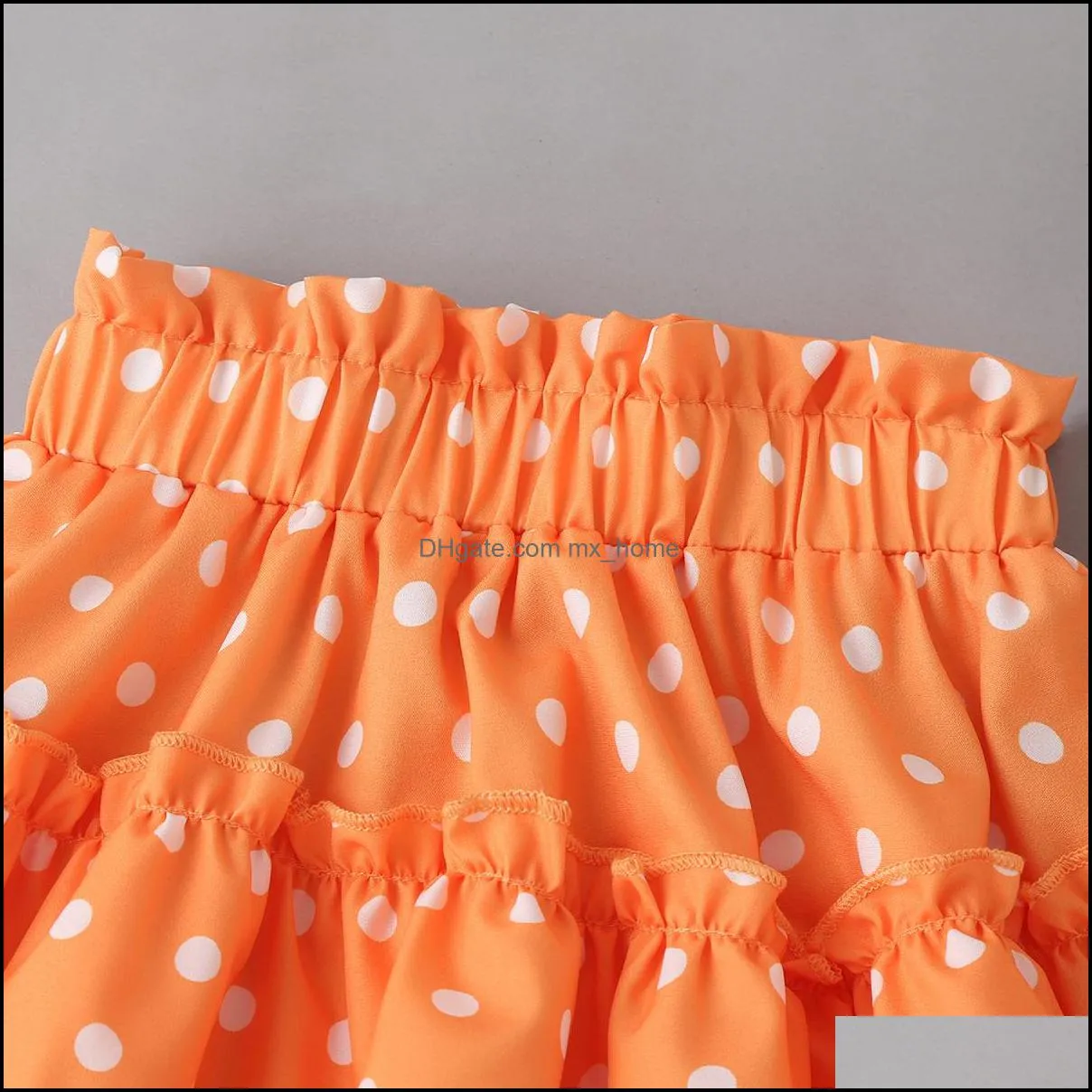 kids Clothing Sets girls outfits Children Sling Strapless ruffle Tops+Dots skirts 2pcs/set summer Boutique fashion baby clothes Z3892