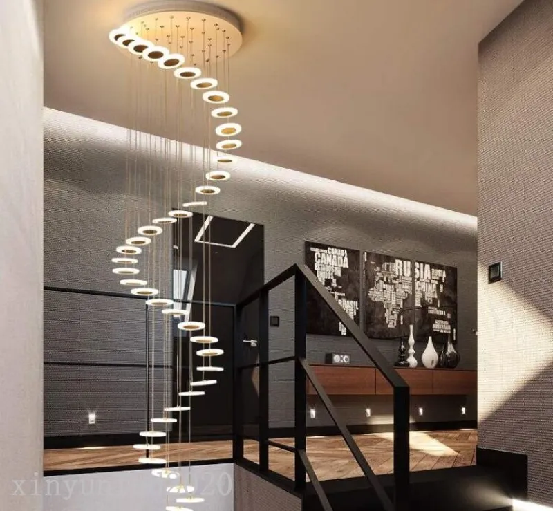 Spiral Artistic LED Chandelier For Modern Home Flooring And Decor Perfect For Stairwell Dining And Living Room Ceiling Indoor Loft Style Ceil Lamp From Xinyunled2020 305.53 DHgate.Com