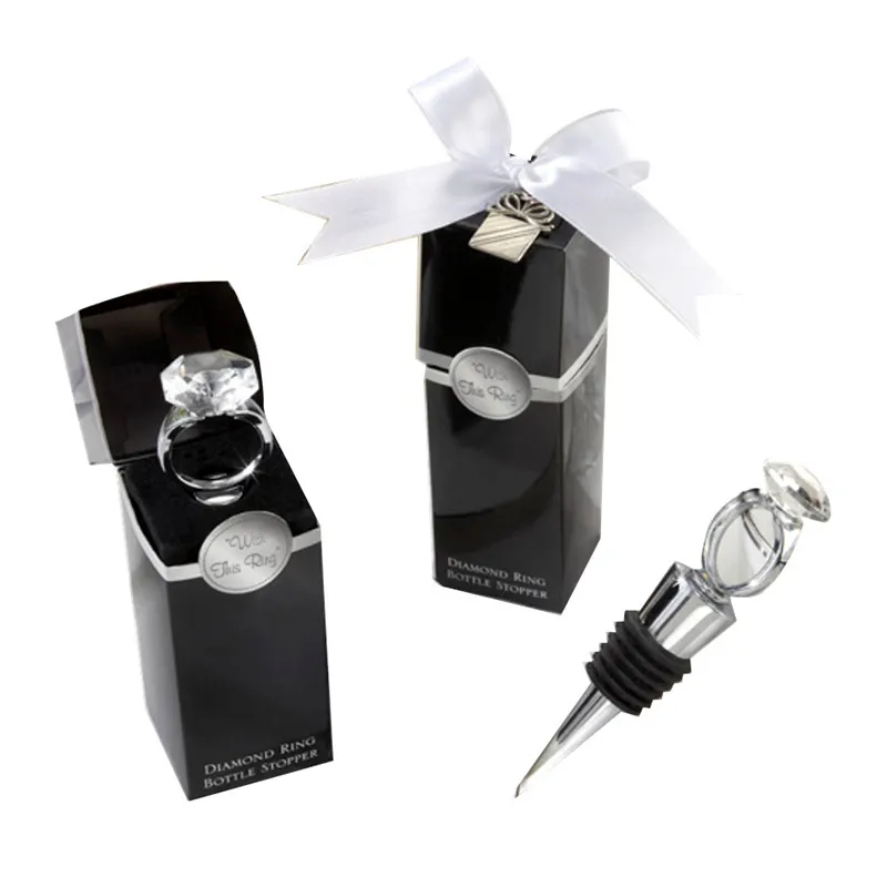 Bouchons de vin en cristal et diamant, outil de Bar de cuisine domestique, bouchon de bouteille de Champagne, cadeau pour invités de mariage, emballage de boîte à cadeaux