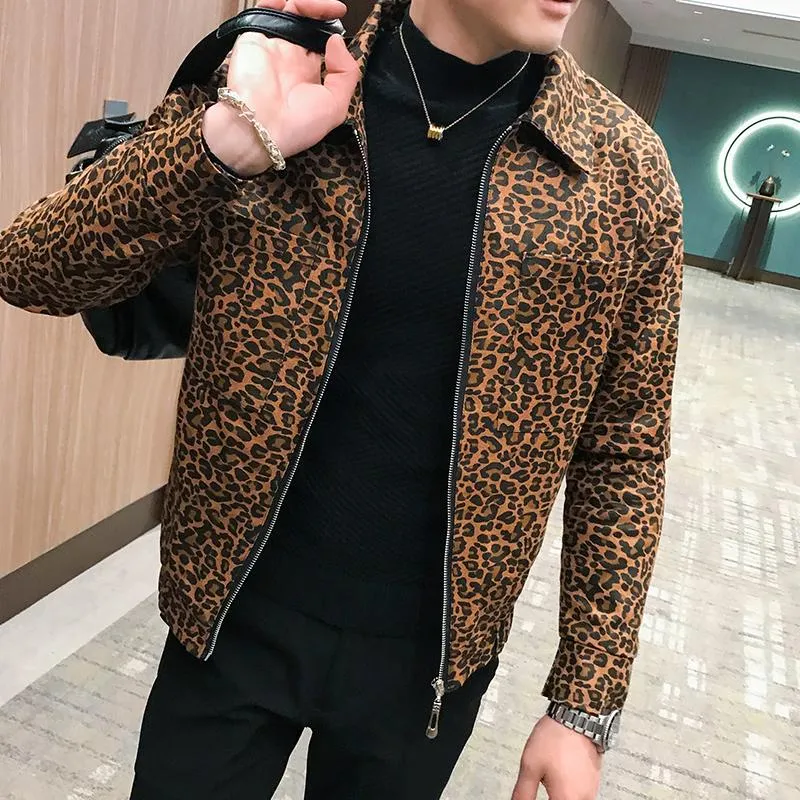 2021 Autumn New Men Leopard Jacket And Coat Fashion Designer Mens
