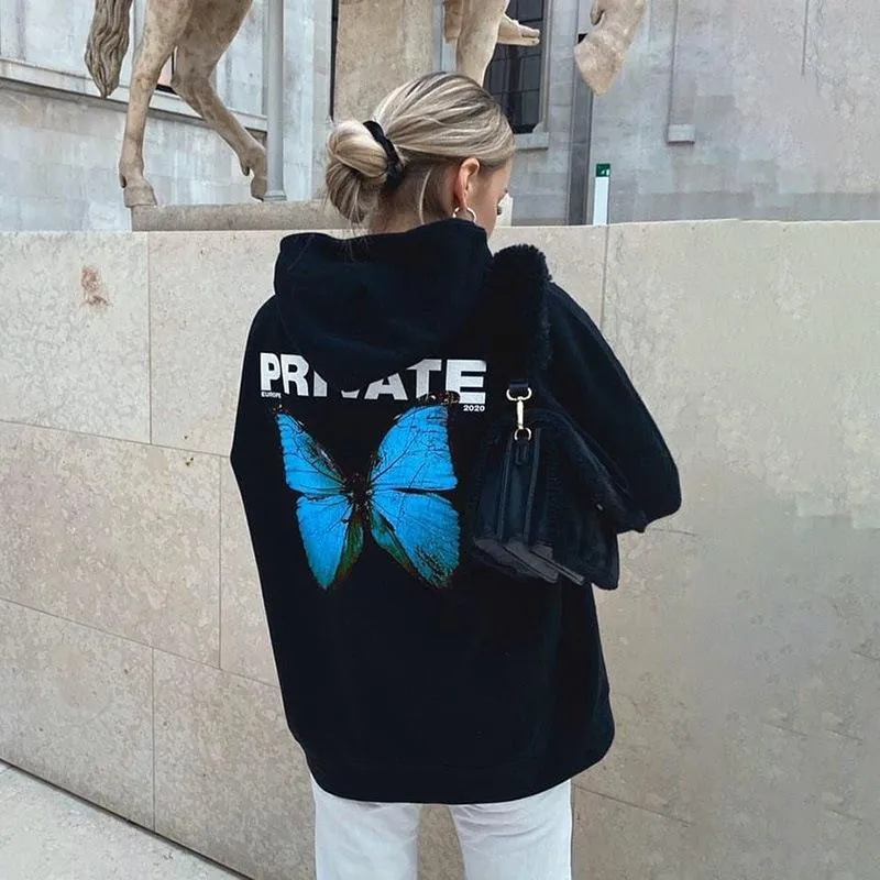 Private hoodie with butterfly clearance