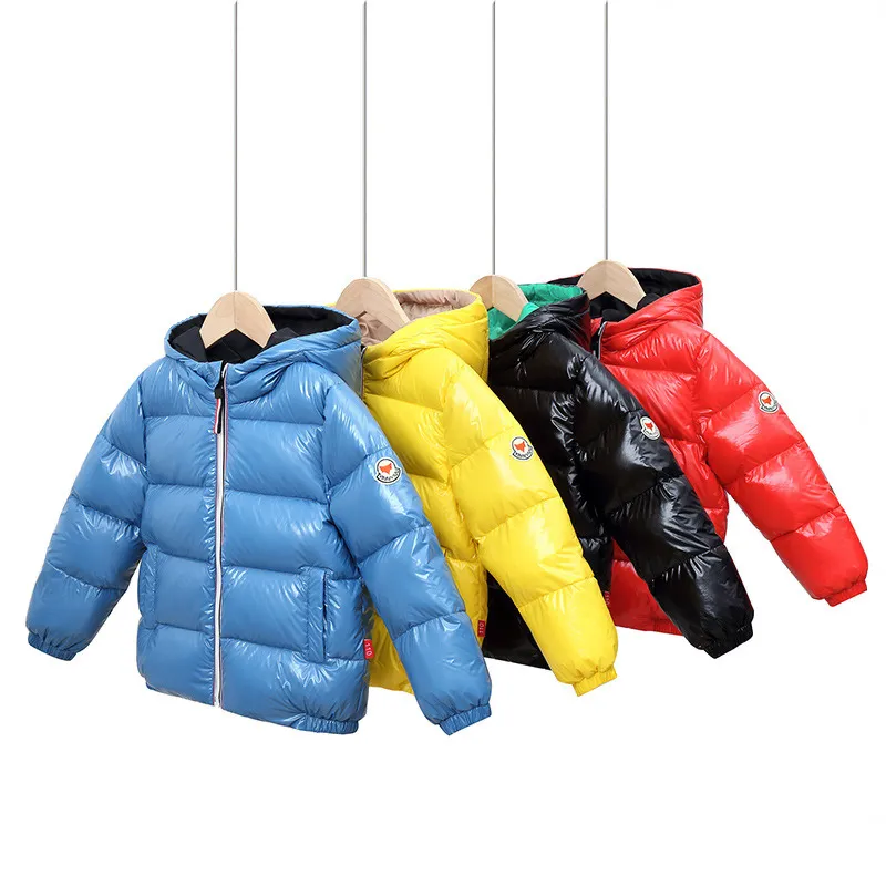 Children's Down Jacket Small and Medium-sized Children's Korean Girls Short Double-Sided Wear Boys' Thick Winter Clothes LJ201125