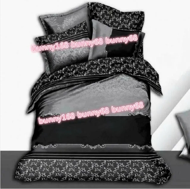 Fodew Europeia Casa Bedding Set Moda e Confortável Moda impressão letra Mocha algodão lençóis Quatro conjuntos de 4 conjuntos G5090