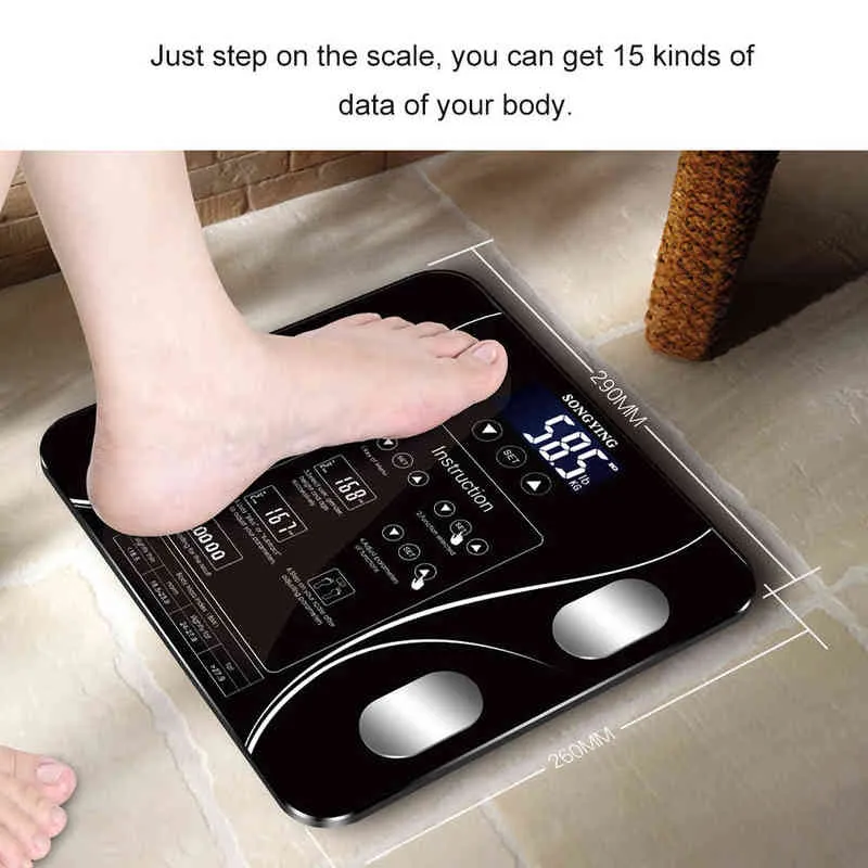 Bathroom Body Fat Scale In Spanish BMI Scale In Spanishs Smart Electronic Scale In Spanishs Bath ...