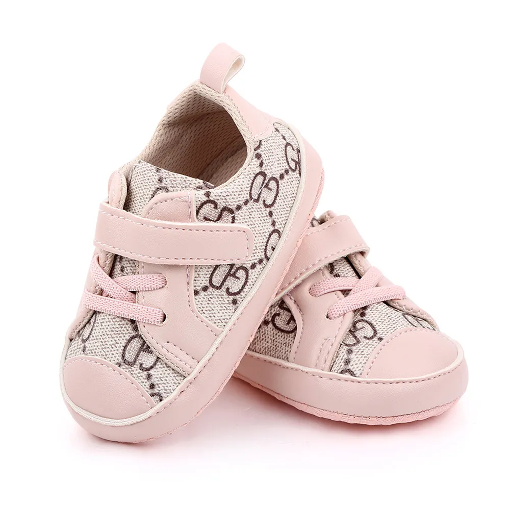 Newborn Baby Skor Vår Sneakers med mjuk botten baby Pojkar Halkfria skor First Walkers 0-18 månader