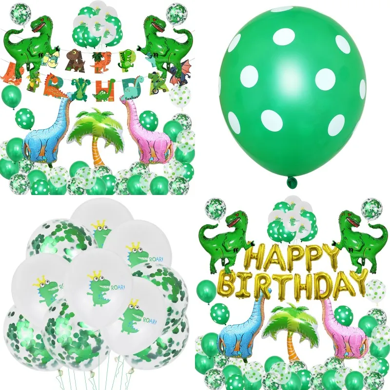 Dinosaur Balloon Kit Happy Birthday Words Children Party Background Wall Decoration Balloons Kids Toys Hot Sale 27gx J2