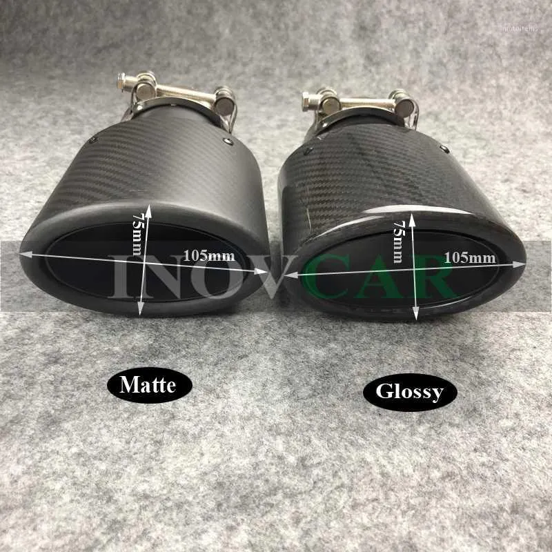 Motorcycle Exhaust System Oval Slanted Car Tips Carbon Fiber Exhausts