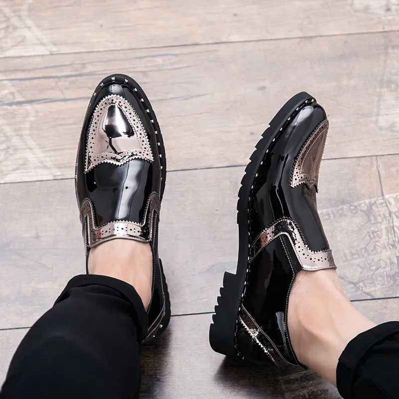 Leather platform brogues hotsell