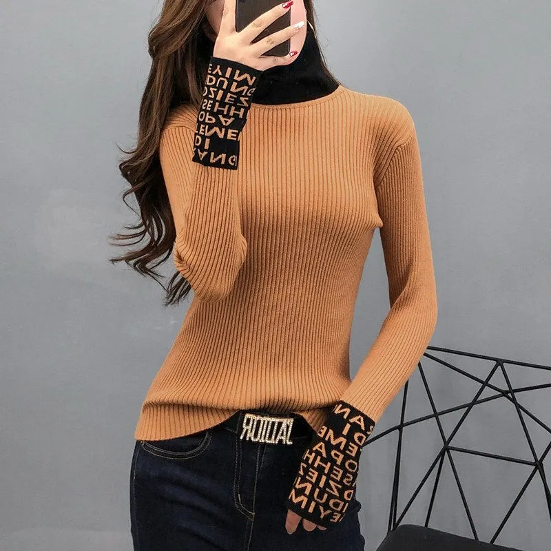 Women designers clothes 2020 Tight Basic Sweater Women Thin Long Sleeved Women Sweaters And Pullovers Turtleneck Slim Sweaters