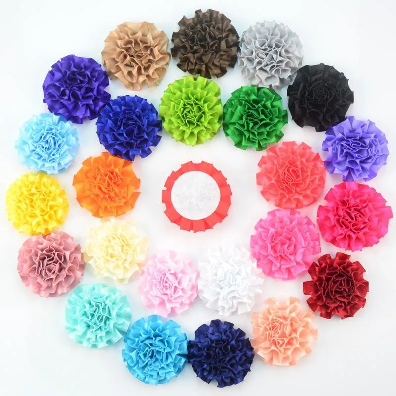 Couronnes de fleurs décoratives, 40 pièces/lot, 7CM, tissu floral en mousseline pour bandeau, accessoires pour cheveux, bricolage, LSFB0431
