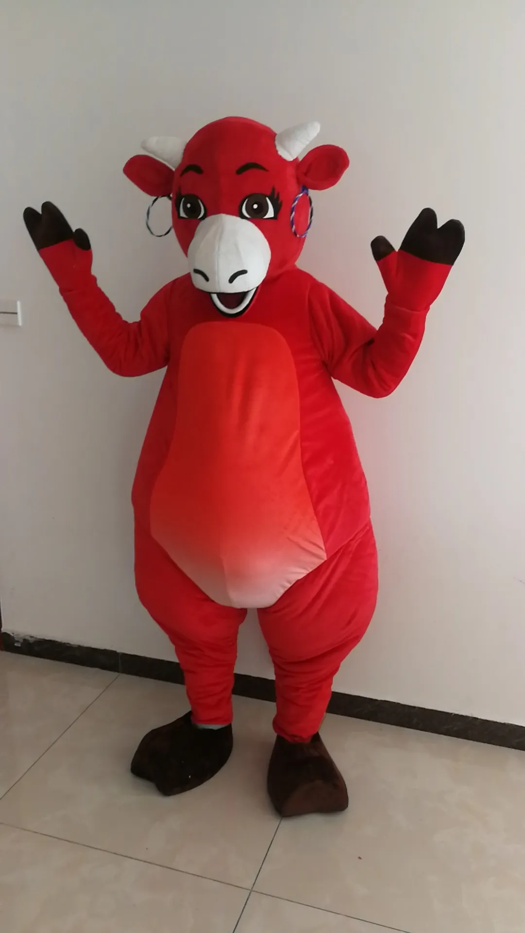 Costume de mascotte de vache rouge pour les costumes de mascotte de personnage de dessin animé de fête à vendre personnalisation du support de livraison gratuite