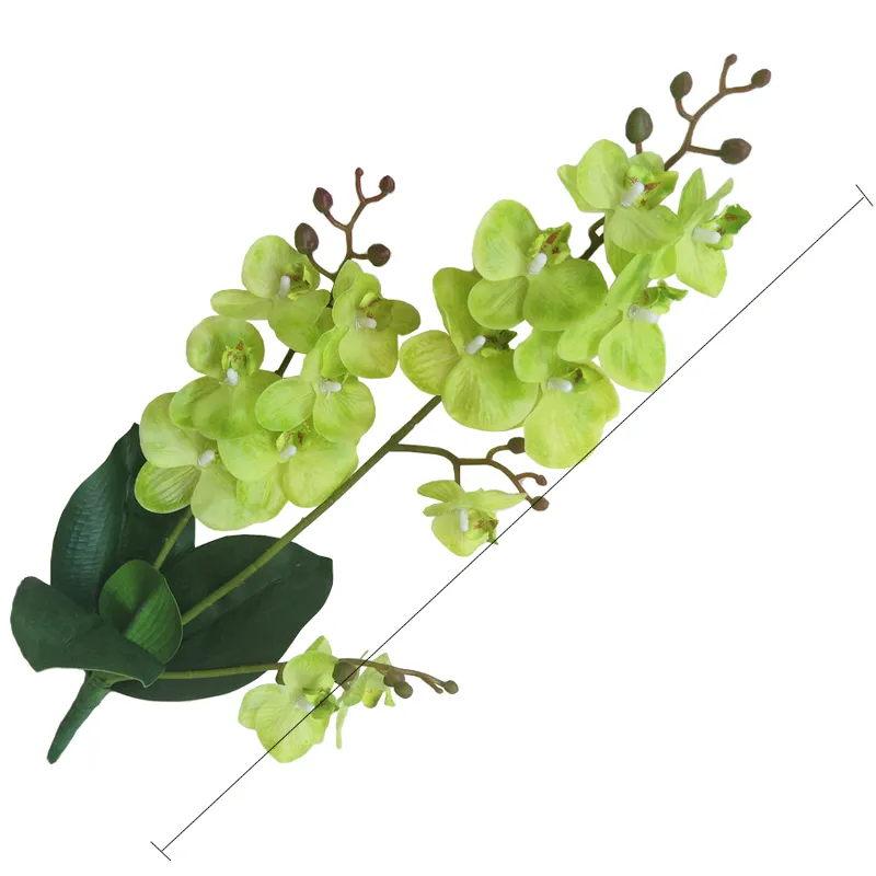 JAROWN Artificial Real Touch Latex Butterfly Orchid Flores 3 Branch 15 Head Band Leaf Fake Flower Wedding Decor Home Decorations (71)