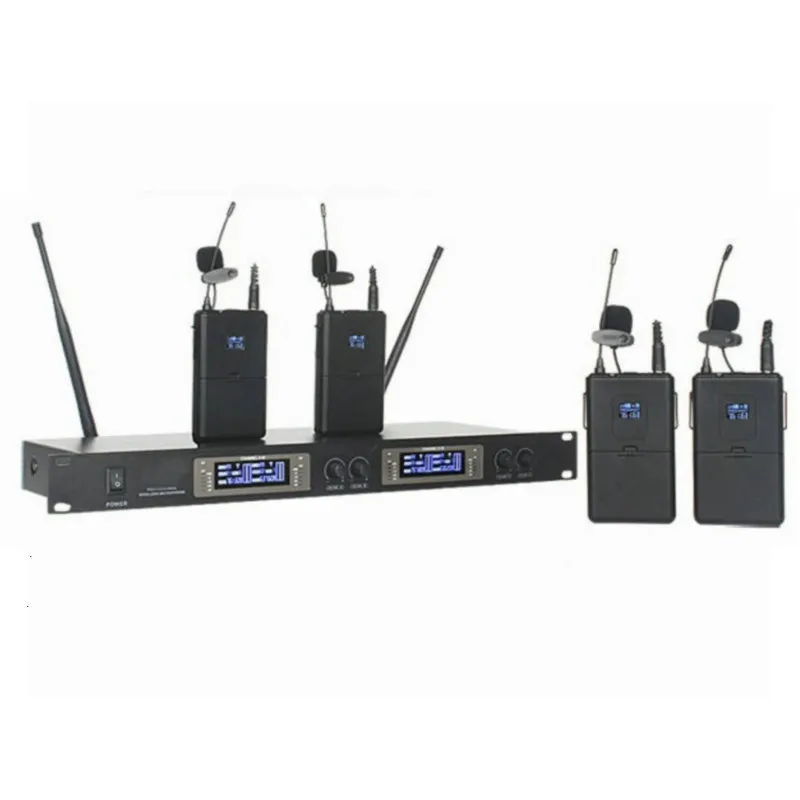 Free shipping VK-4000 Wireless 4 Lapel Microphone UHF Wireless Microphone