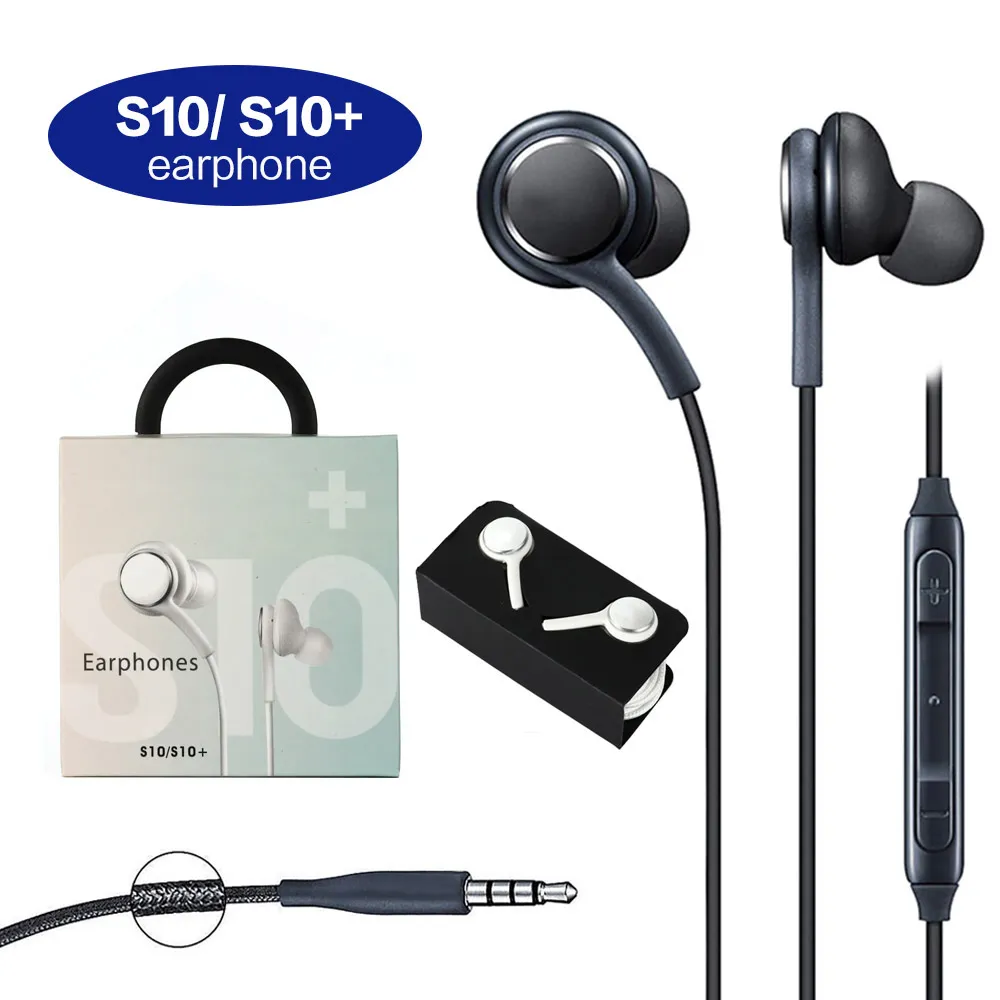S10 Oortelefoon Headset voor Samsung Galaxy S8 S9 S10 Opmerking 6 7 8 Hoofdtelefoon Bass Headsets Oorbuds Stereo Sound Hoofdtelefoon In Box