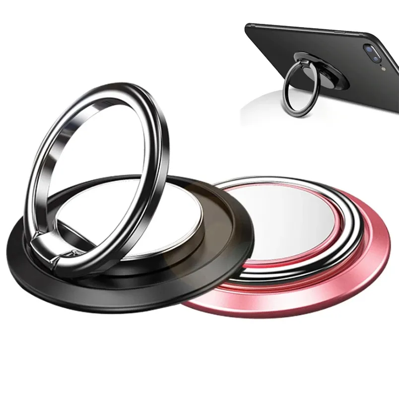 Suporte de anel de telefone Suporte de dedo Aperto de metal para montagem magnética em carro Suporte de rotação de 360 graus para iPhone 15 14 13 12 Pro Max Samsung Galaxy S23 S22