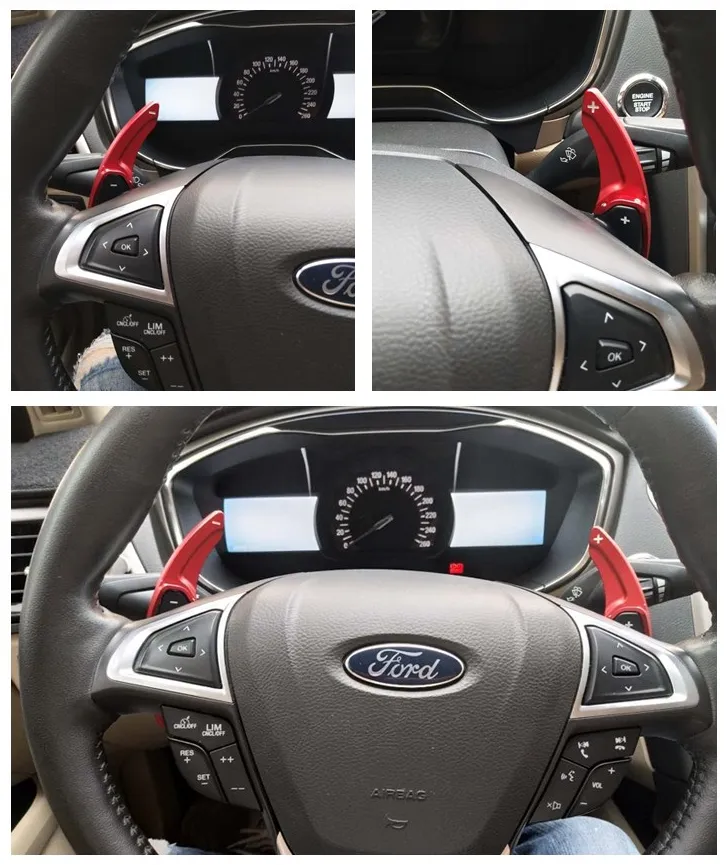 För Ford New Mondeo Edge Taurus Steering Wheel Shift Paddles Modifierade Interiörbil Tillbehör