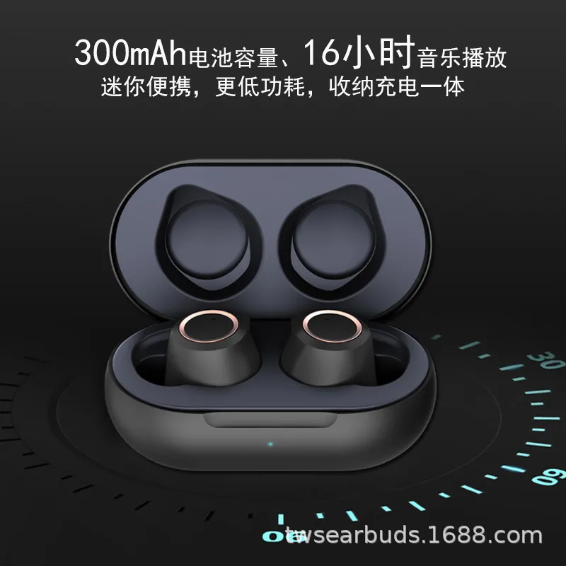 طراز خاص جديد على سماعات الأذن Bluetooth 5.0 Sports Double Ear Cross-Border for TWS Charging Box Headsion Bluetooth Headset Wireless