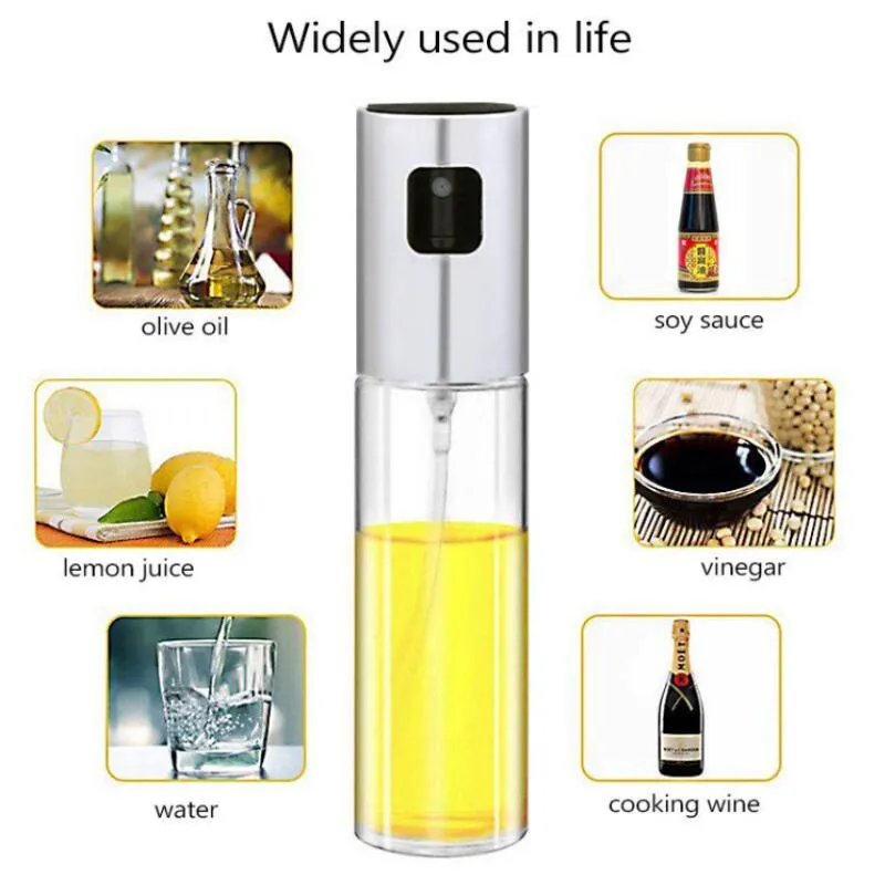 Olive Oil Sprayer Food-Grade Glass Bottle Dispenser for Cooking,BBQ,Salad,Kitchen Baking,Roasting,Frying 100ml LX4163