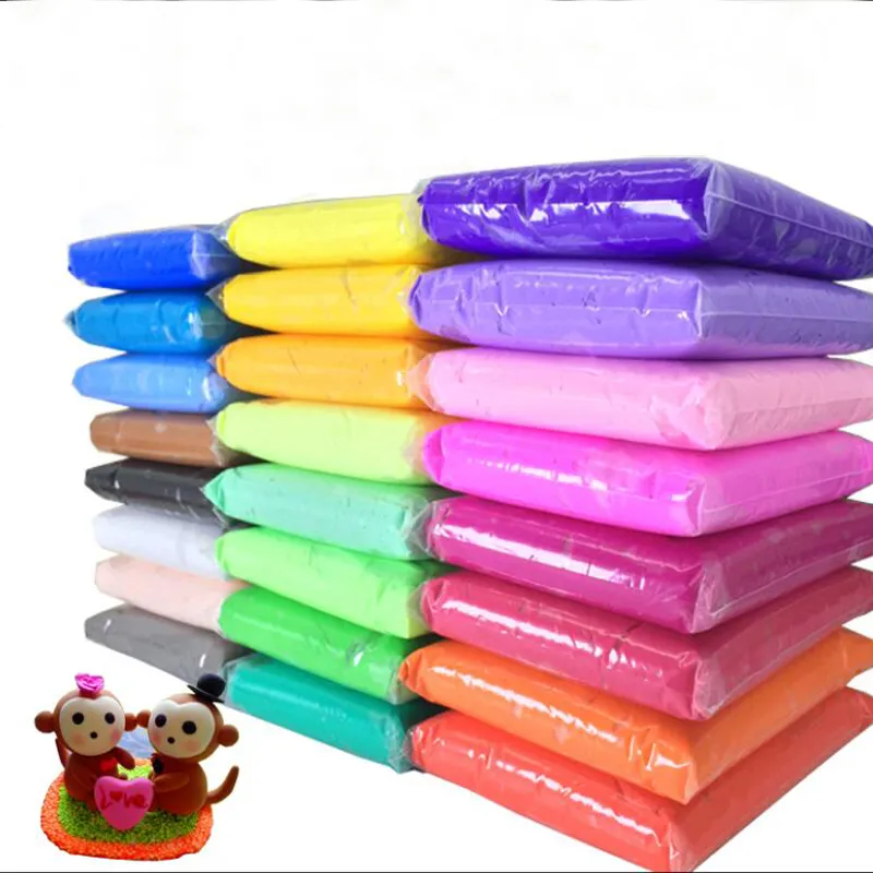 Novos 24 cores 24 pçs / conjunto de polímero macio modelagem de polímero com ferramentas Boa embalagem especial brinquedos DIY polímero argila playdough. Lj200907.