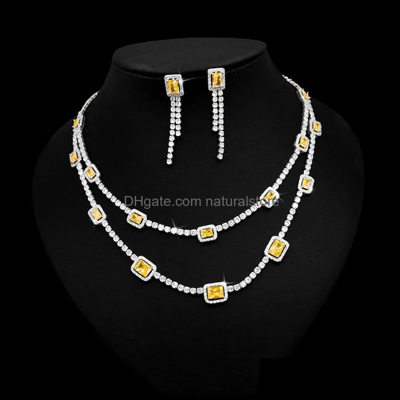 Cubic Zircon Super Luxury 2PCS Brazilian Bridal Wedding Jewelry Sets for Women Wedding African Nigerian Party Jewelry Set