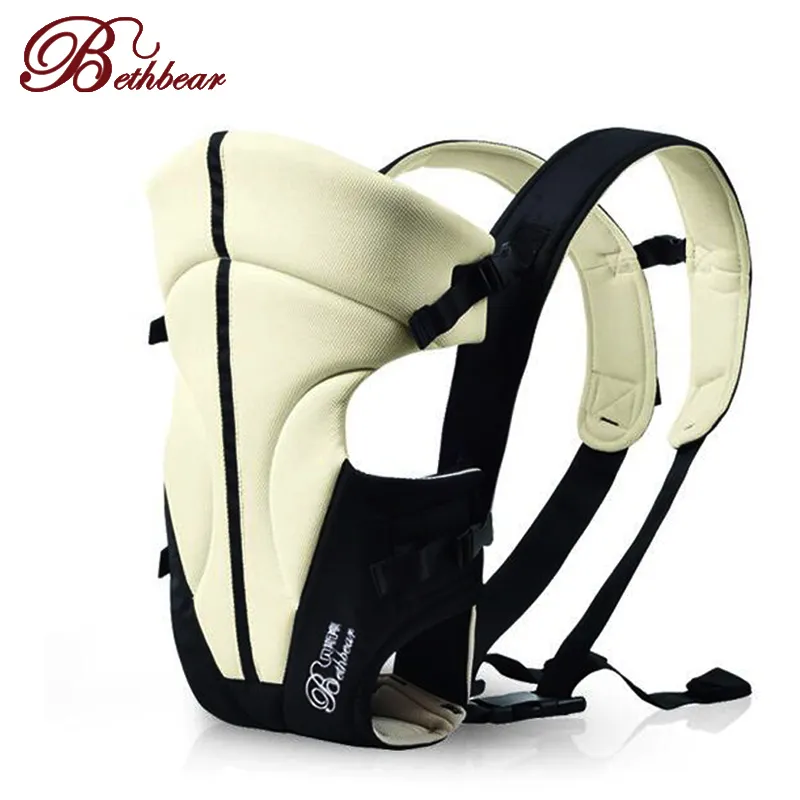Multifunctional Baby Carrier 2 24M Front Facing Infant Sling Backpack in Soft Cotton Black