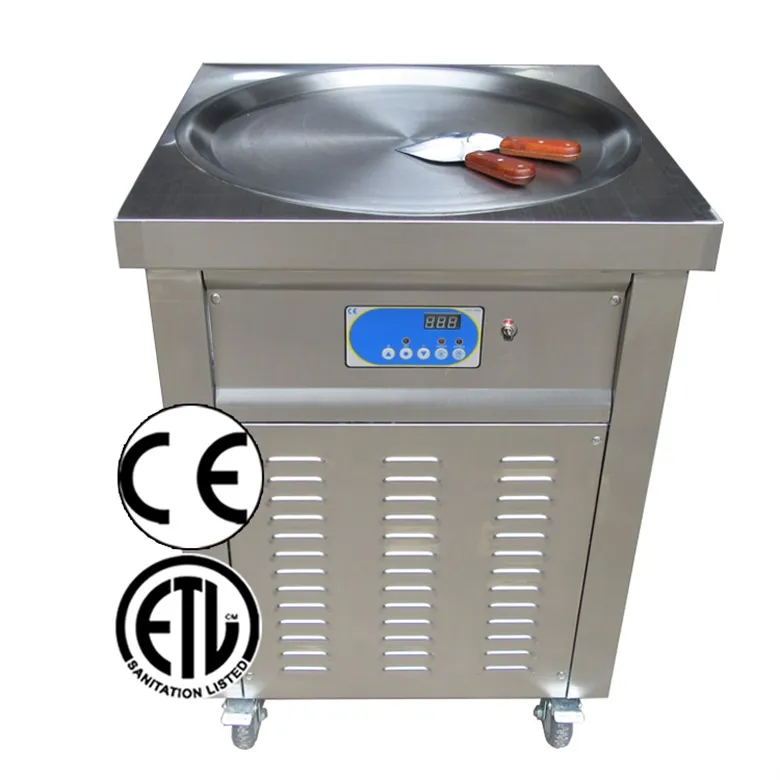 Livraison gratuite à la porte Kolice Commercial ETL USA Kitchen Equipment Franchise Single Round 55 cm Pan Fried Roll Machine de crème