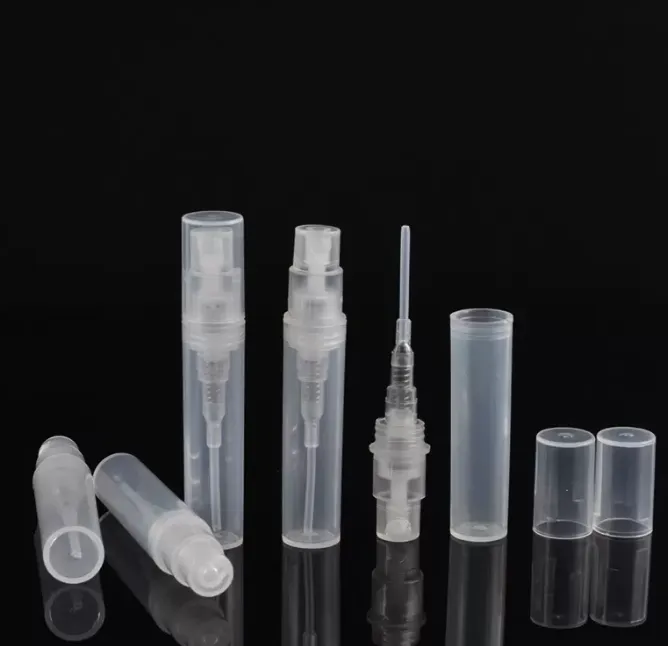 3ml atomizador vazio claro plástico frasco de frasco recarregável fragrância perfume frascos de amostra para festa de viagem m