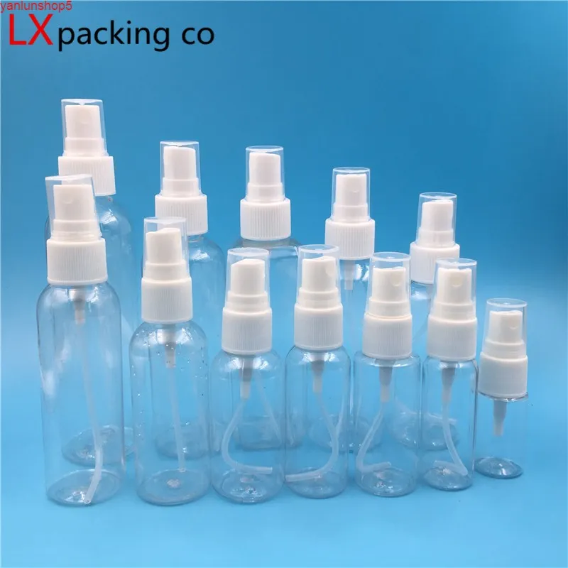 50ピース送料無料10 6 60 100 120 150mlクリアの包装プラスチックスプレー香水瓶の空の化粧品容器卸売容量