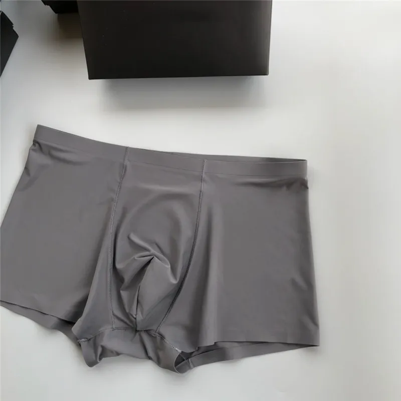 Men`s Boxer Short Seamless Soft Mid Waist Panties Men Gift box underwear Breathable Underpants Solid Color Hipster Underwear Male