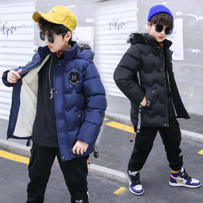 Chaquetas de invierno cálidas para niños de 12 a 13 años en chaquetas para  niños Abrigos Trajes de nieve de invierno Adolescentes con capucha Ropa