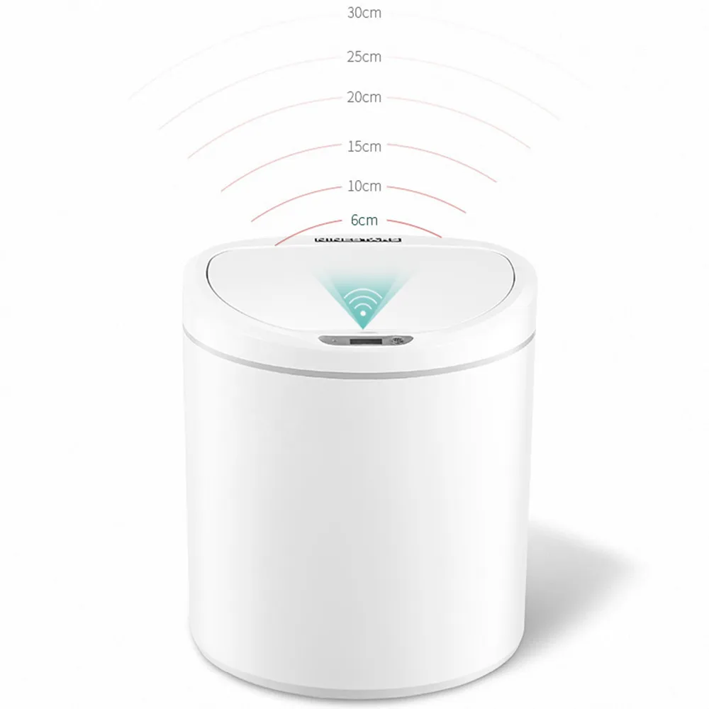 Pattumiera a induzione intelligente per cucina Soggiorno Bagno Sensore di movimento a infrarossi automatico Pattumiera per rifiuti Y200429