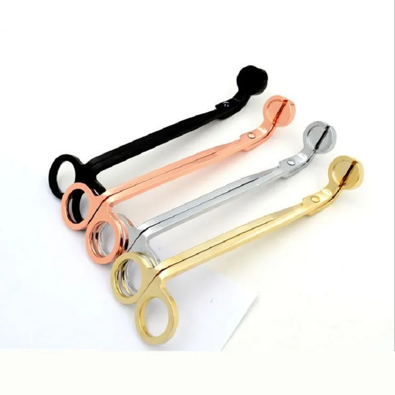 4 Colors Candle Wick Trimmer Stainless Steel Oil Lamp Trim Scissor Durable Cutter Snuffer Tool Hook Clipper
