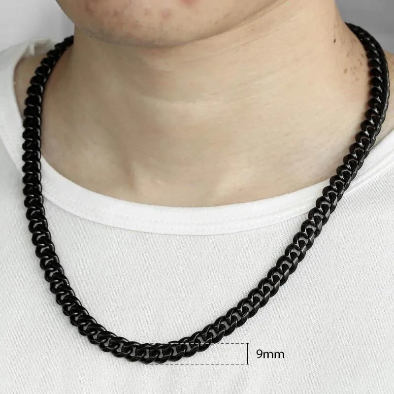 Stainless Steel Chain Necklace For Men Black Necklace Chains Curb Cuban  Link Jewelry