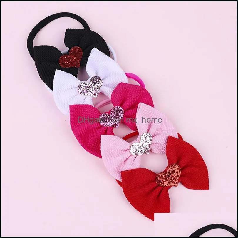 Baby Hair Accessories Valentine`s Day Girls Bow Hairbands Turban nylon Elasticity fashion Kids Hairbow Boutique bow-knot HairBand