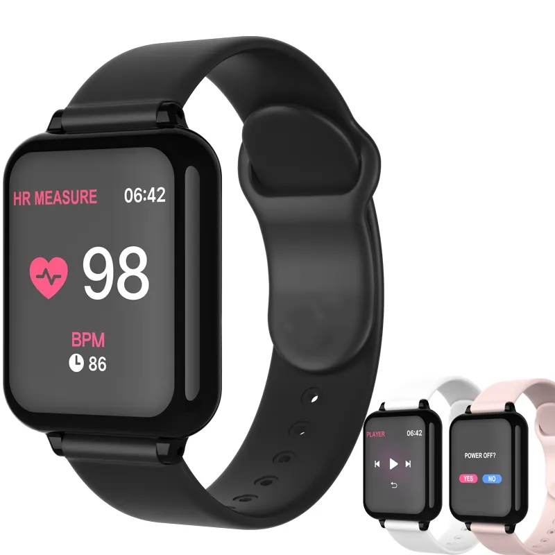 B57 Smart Watch Gimnasia impermeable Tracker Sport para iOS Android Teléfono SmartWatch Monitor de frecuencia cardíaca Funciones de presión arterial # 002