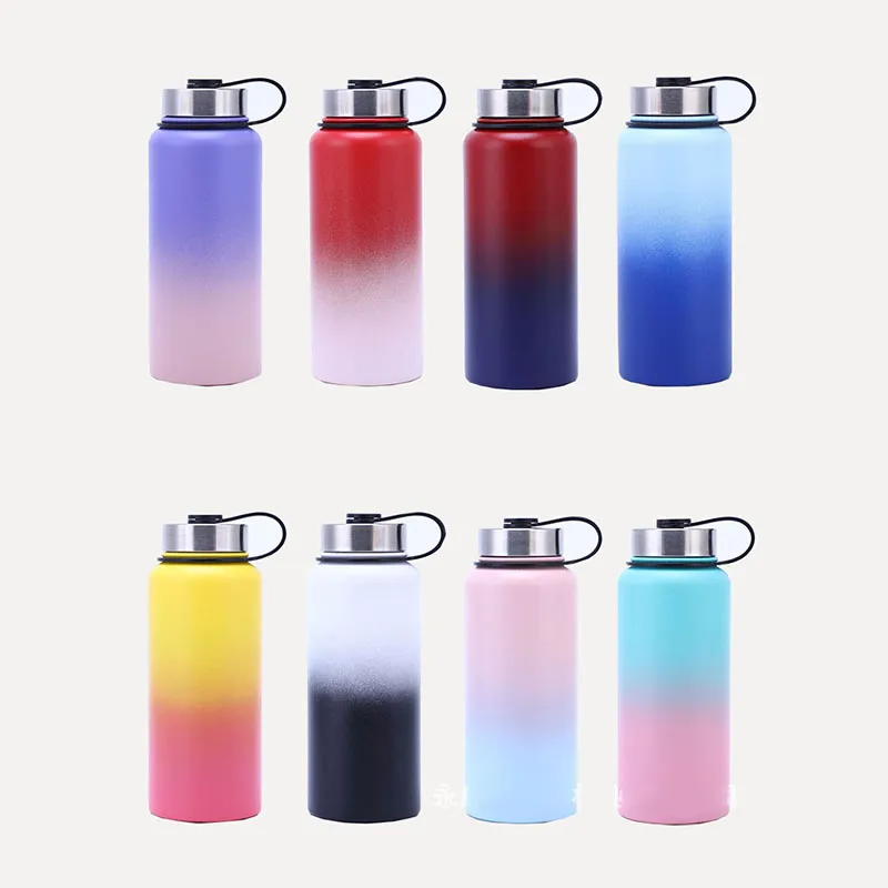 Tazze ZL0401 32 once/1000 ml di bicchieri riutilizzabili in acciaio inossidabile tazze di auto isolata a vuoto a doppia parete a doppia parete a doppia parete di sublimazione sublimazione tazza gradiente color gradiente