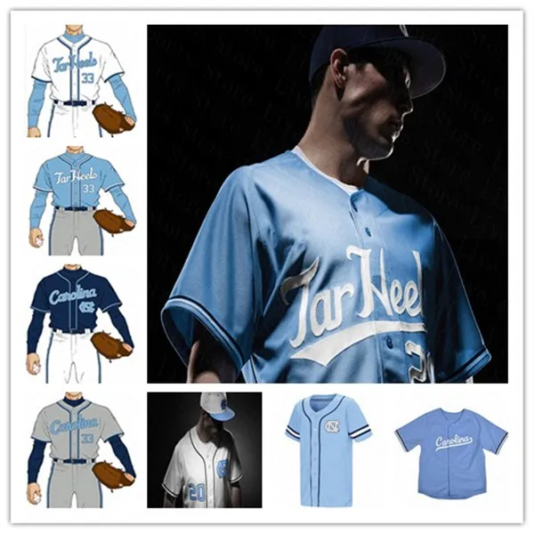 Ncaa College North Carolina Tar Heels Koszulka baseballowa UNC Jackson Van De Brake Casey Cook Patrick Alvarez Tomas Frick Mac Horvath Vance Honeycutt Colby Wilkerson