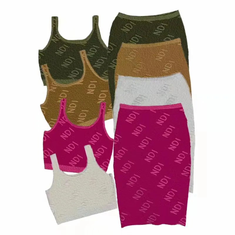 FENDS Tweedelige jurk Designerjurk tweedelige damessling Halve rok Dames Trainingspakken modepak